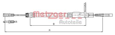 Cable Pull, parking brake METZGER AUTOTEILE 10.9432