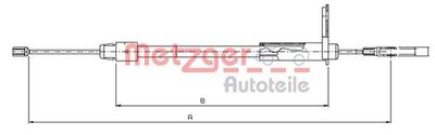 Cable Pull, parking brake METZGER AUTOTEILE 10.9434