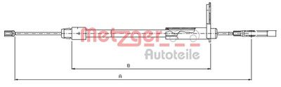 Cable Pull, parking brake METZGER AUTOTEILE 10.9435