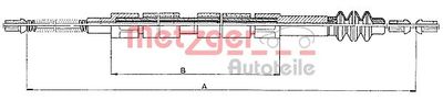 Cable Pull, parking brake METZGER AUTOTEILE 10.9847