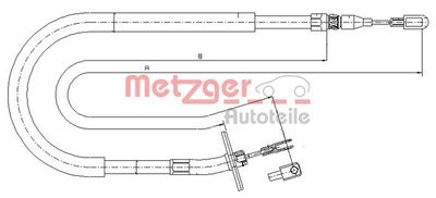 Cable Pull, parking brake METZGER AUTOTEILE 10.9876