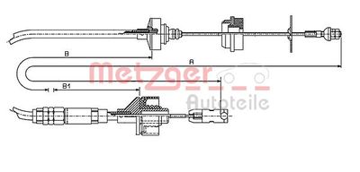 Cable Pull, clutch control METZGER AUTOTEILE 11.2148