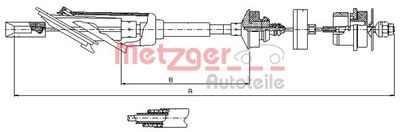 Cable Pull, clutch control METZGER AUTOTEILE 11.2254