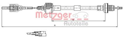 Cable Pull, clutch control METZGER AUTOTEILE 11.2533