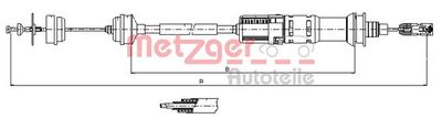 Cable Pull, clutch control METZGER AUTOTEILE 11.3923