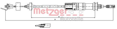 Cable Pull, clutch control METZGER AUTOTEILE 11.3924