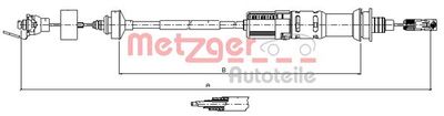 Cable Pull, clutch control METZGER AUTOTEILE 11.3925