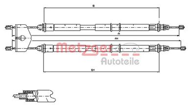 Cable Pull, parking brake METZGER AUTOTEILE 11.5453