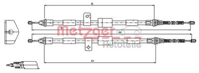 Cable Pull, parking brake METZGER AUTOTEILE 11.5458