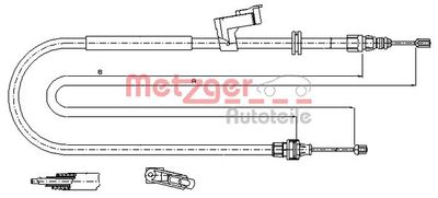 Cable Pull, parking brake METZGER AUTOTEILE 11.5494