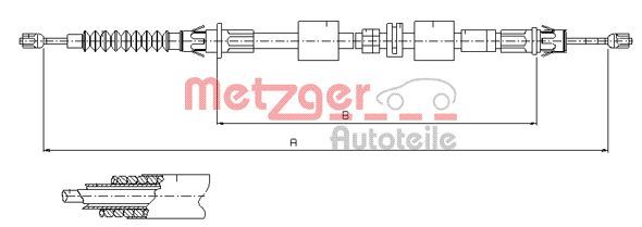 METZGER AUTOTEILE 11.5508 Cable Pull, parking brake