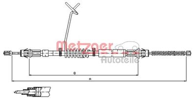 Cable Pull, parking brake METZGER AUTOTEILE 11.5579