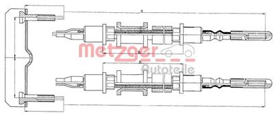 Cable Pull, parking brake METZGER AUTOTEILE 11.5821