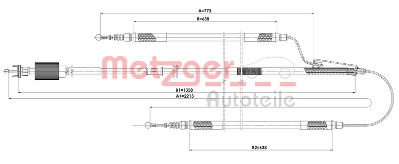 METZGER AUTOTEILE 11.5845 Cable Pull, parking brake