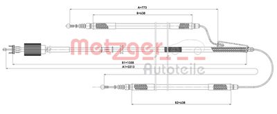 Cable Pull, parking brake METZGER AUTOTEILE 11.5845