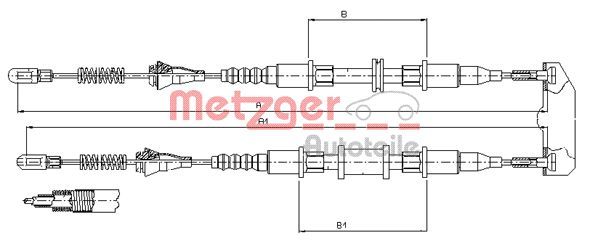 METZGER AUTOTEILE 11.5854 Cable Pull, parking brake