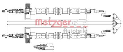 Cable Pull, parking brake METZGER AUTOTEILE 11.5861