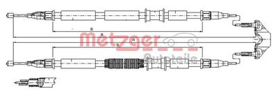 Cable Pull, parking brake METZGER AUTOTEILE 11.5862