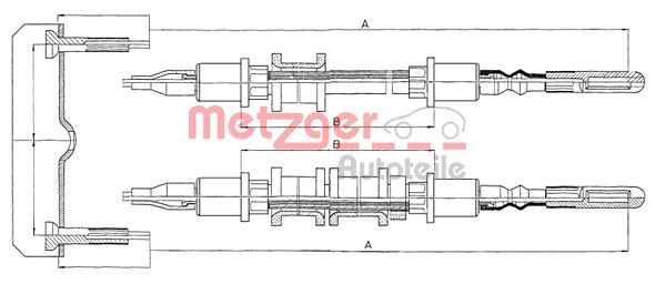 METZGER AUTOTEILE 11.5971 Cable Pull, parking brake