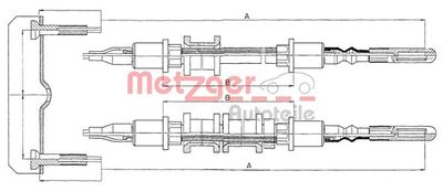 Cable Pull, parking brake METZGER AUTOTEILE 11.5971