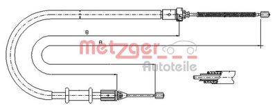 Cable Pull, parking brake METZGER AUTOTEILE 11.6675