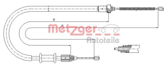 METZGER AUTOTEILE 11.6676 Cable Pull, parking brake
