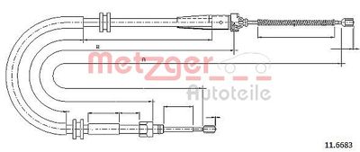 Cable Pull, parking brake METZGER AUTOTEILE 11.6683