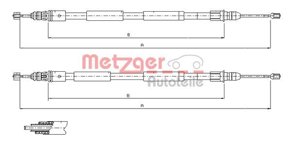 METZGER AUTOTEILE 11.6771 Cable Pull, parking brake