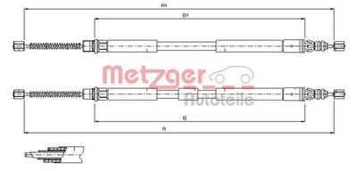 Cable Pull, parking brake METZGER AUTOTEILE 11.6796