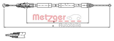 Cable Pull, parking brake METZGER AUTOTEILE 11.6804