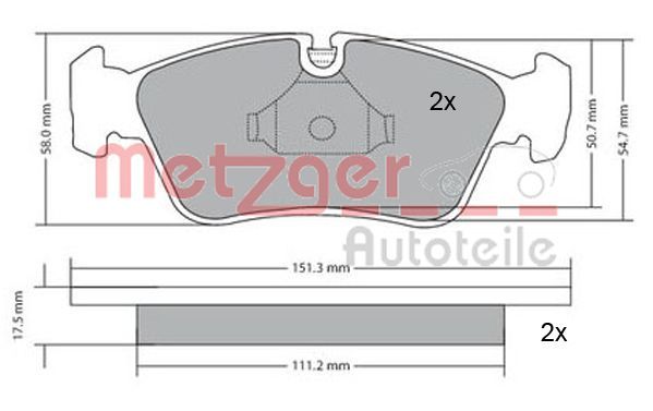 METZGER AUTOTEILE 1170019 Brake Pad Set, disc brake