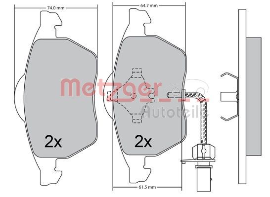METZGER AUTOTEILE 1170036 Brake Pad Set, disc brake