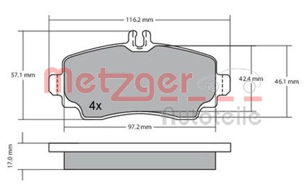 METZGER AUTOTEILE 1170041 Brake Pad Set, disc brake