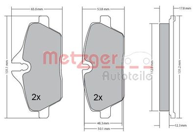 Brake Pad Set, disc brake METZGER AUTOTEILE 1170055