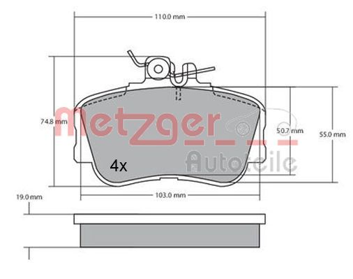 METZGER AUTOTEILE 1170069 Brake Pad Set, disc brake