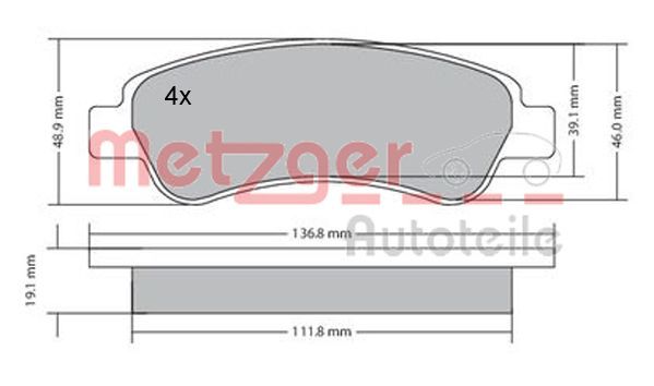 METZGER AUTOTEILE 1170085 Brake Pad Set, disc brake