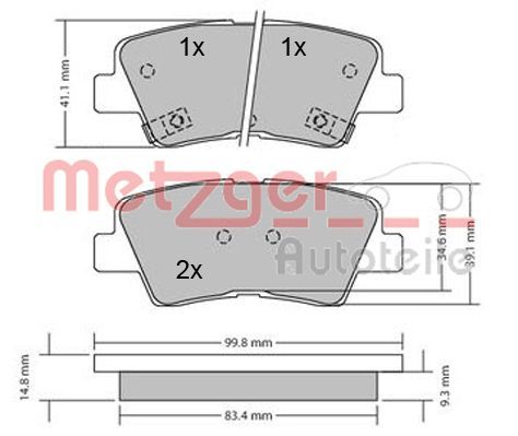 METZGER AUTOTEILE 1170134 Brake Pad Set, disc brake