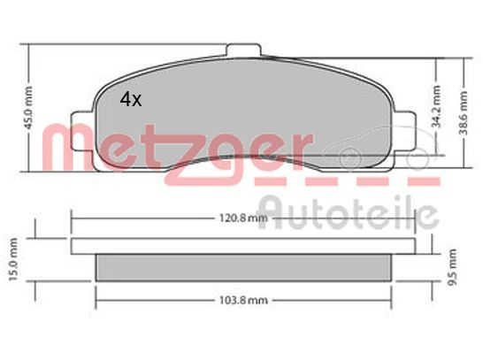 METZGER AUTOTEILE 1170178 Brake Pad Set, disc brake