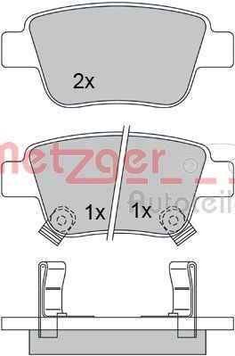 Brake Pad Set, disc brake METZGER AUTOTEILE 1170193