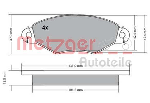 METZGER AUTOTEILE 1170199 Brake Pad Set, disc brake