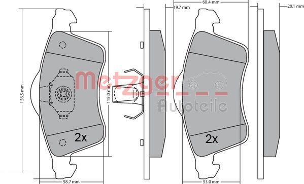 METZGER AUTOTEILE 1170218 Brake Pad Set, disc brake