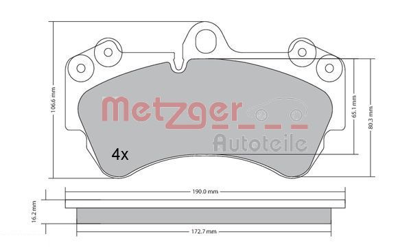 METZGER AUTOTEILE 1170242 Brake Pad Set, disc brake