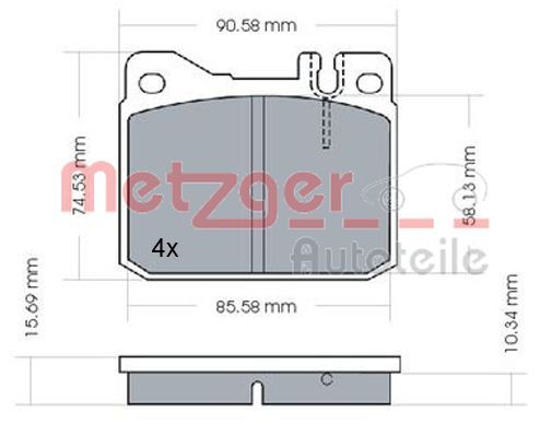 METZGER AUTOTEILE 1170244 Brake Pad Set, disc brake