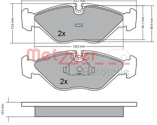 METZGER AUTOTEILE 1170293 Brake Pad Set, disc brake