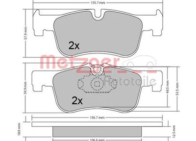 Brake Pad Set, disc brake METZGER AUTOTEILE 1170314