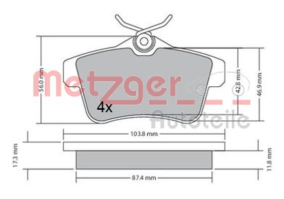 METZGER AUTOTEILE 1170335 Brake Pad Set, disc brake