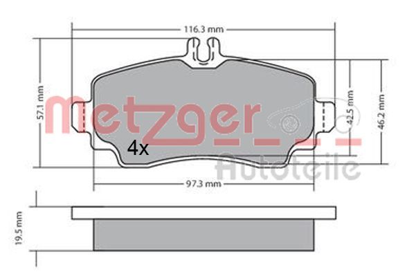 METZGER AUTOTEILE 1170353 Brake Pad Set, disc brake