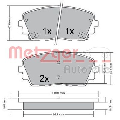 METZGER AUTOTEILE 1170361 Brake Pad Set, disc brake