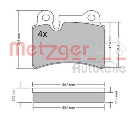 METZGER AUTOTEILE 1170408 Brake Pad Set, disc brake