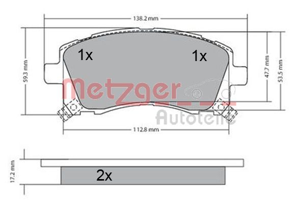 METZGER AUTOTEILE 1170416 Brake Pad Set, disc brake